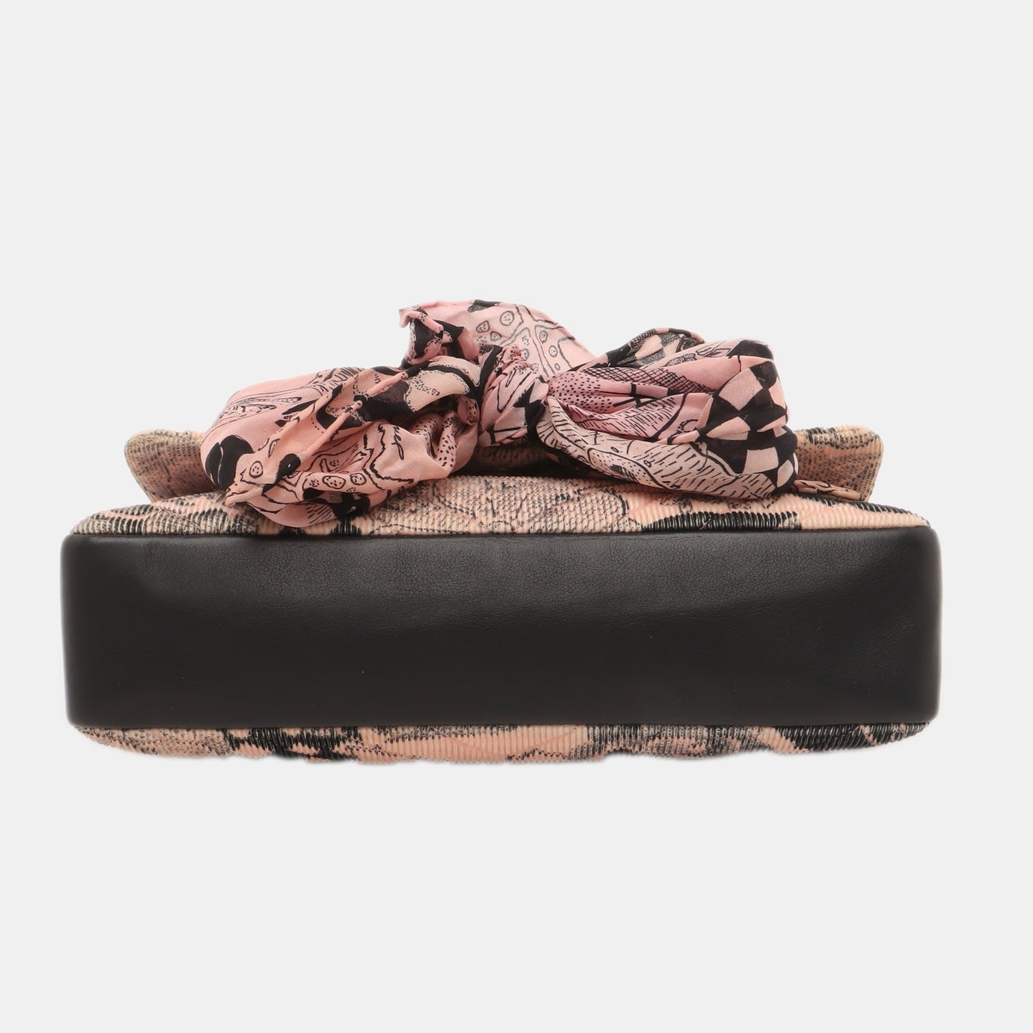Chanel Camellia Scarf Calfskin Flap Graphic Print Pink Leather
