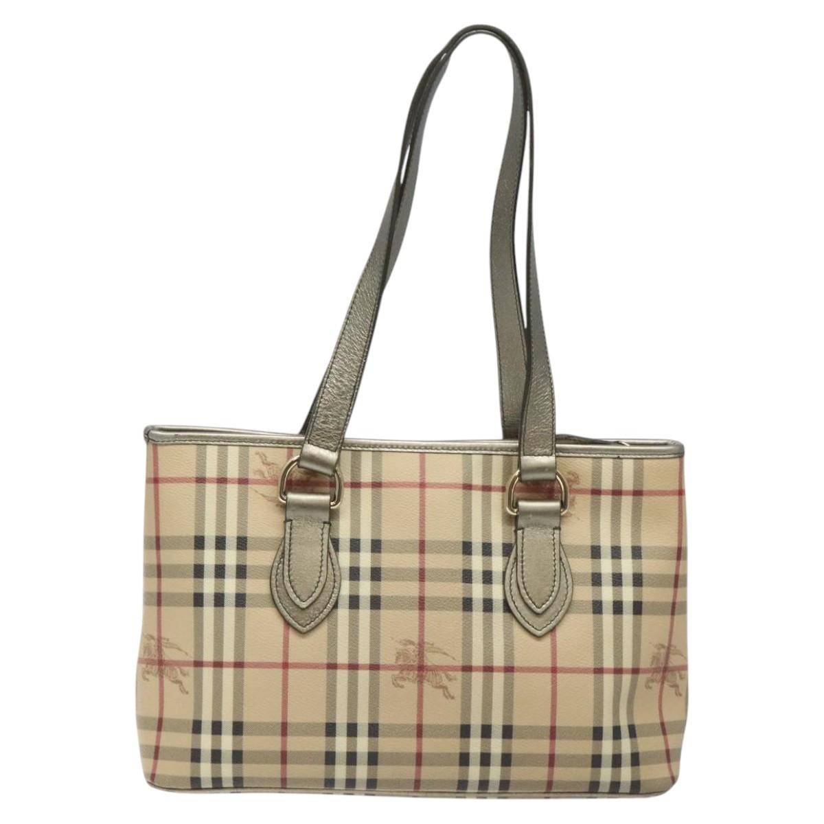 Burberry Haymarket Shoulder Bag Canvas Beige Shoulder Bag 12