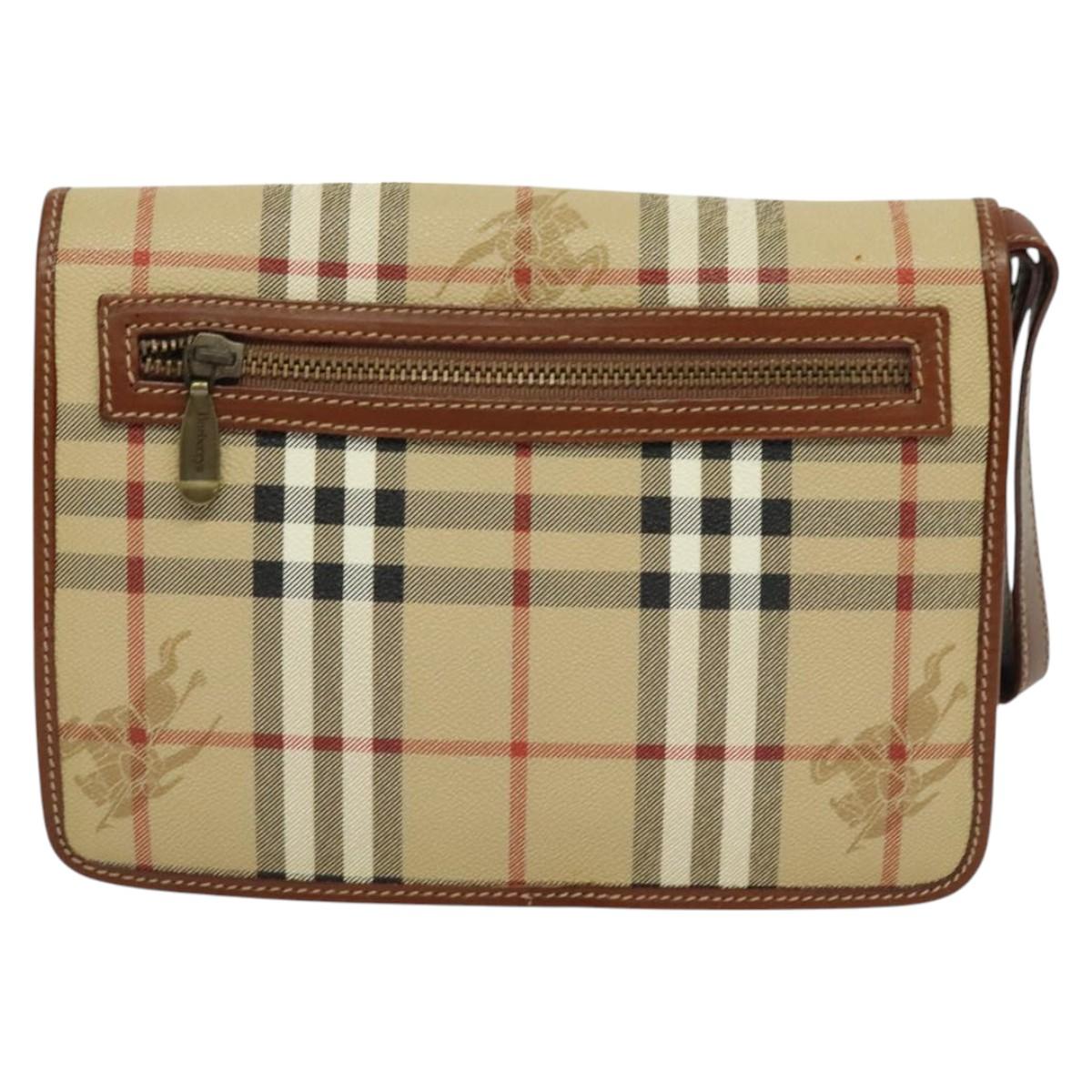 Burberry Nova Check Clutch Bag Canvas Beige