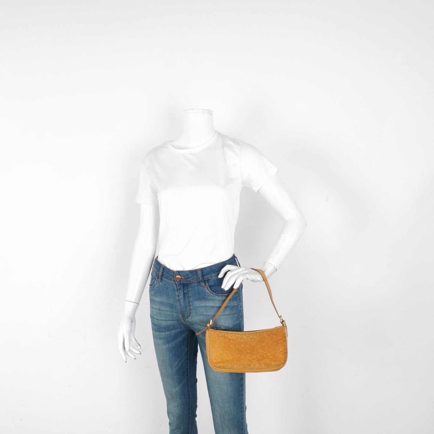 Celine Pochette Clutch Baguette Shoulder Bag Pumpkin Caramel Leather Suede Shoes