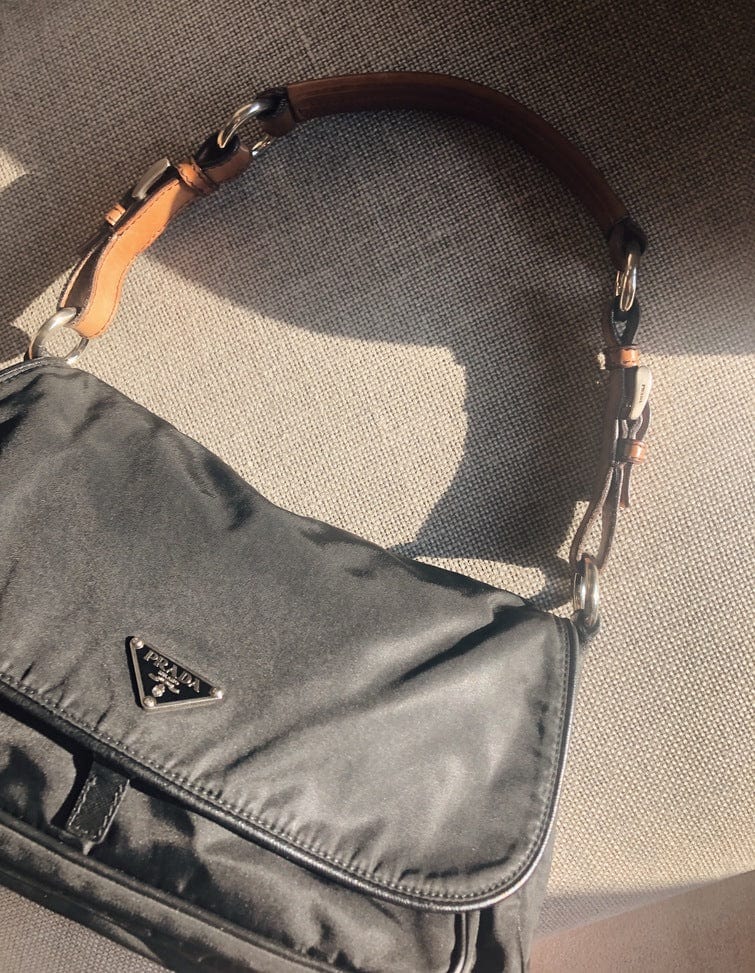 Prada Prada Shoulder Bag With Leather Handle