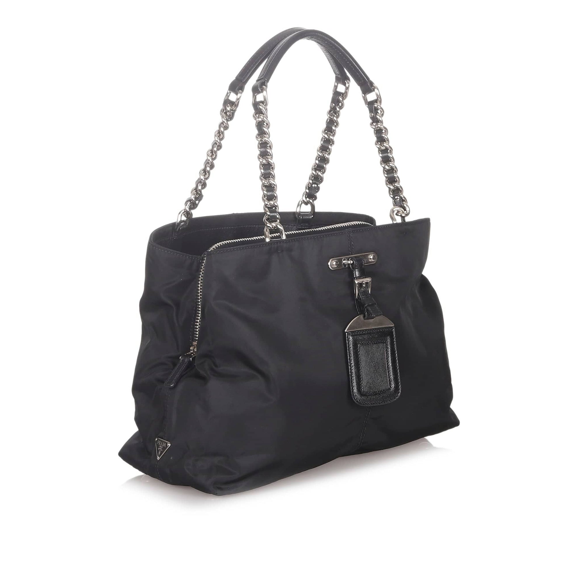 Prada Tessuto Shoulder Bag Black Chain