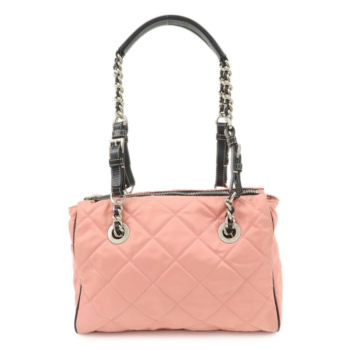 Tote Bag Triangle Shoulder Bag d Leather Nylon Pink