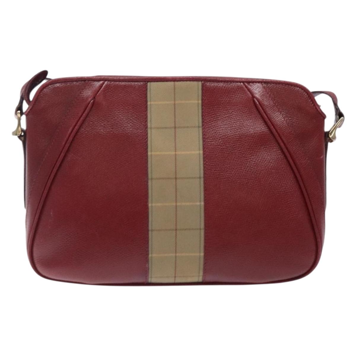 Burberry Shoulder Bag Leather Red