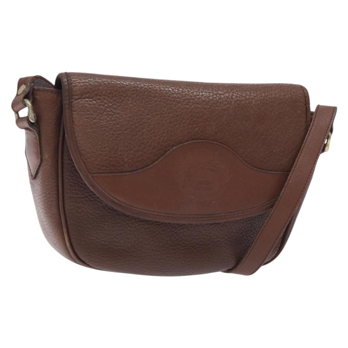 Burberry Shoulder Bag Leather Brown Gold