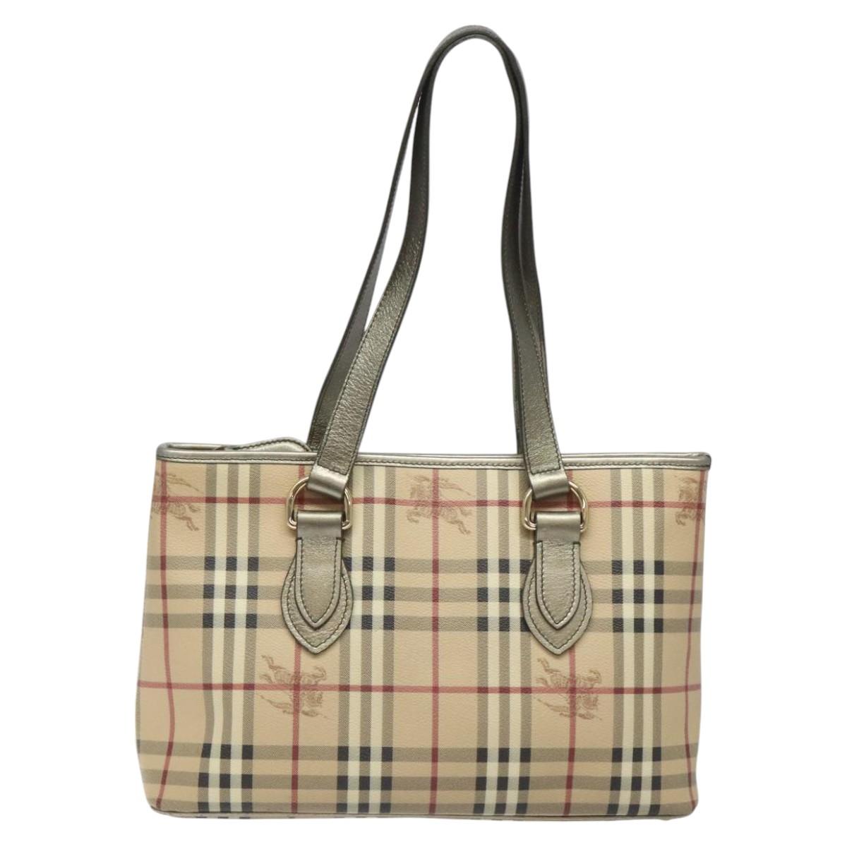 Burberry Haymarket Shoulder Bag Canvas Beige Shoulder Bag 12