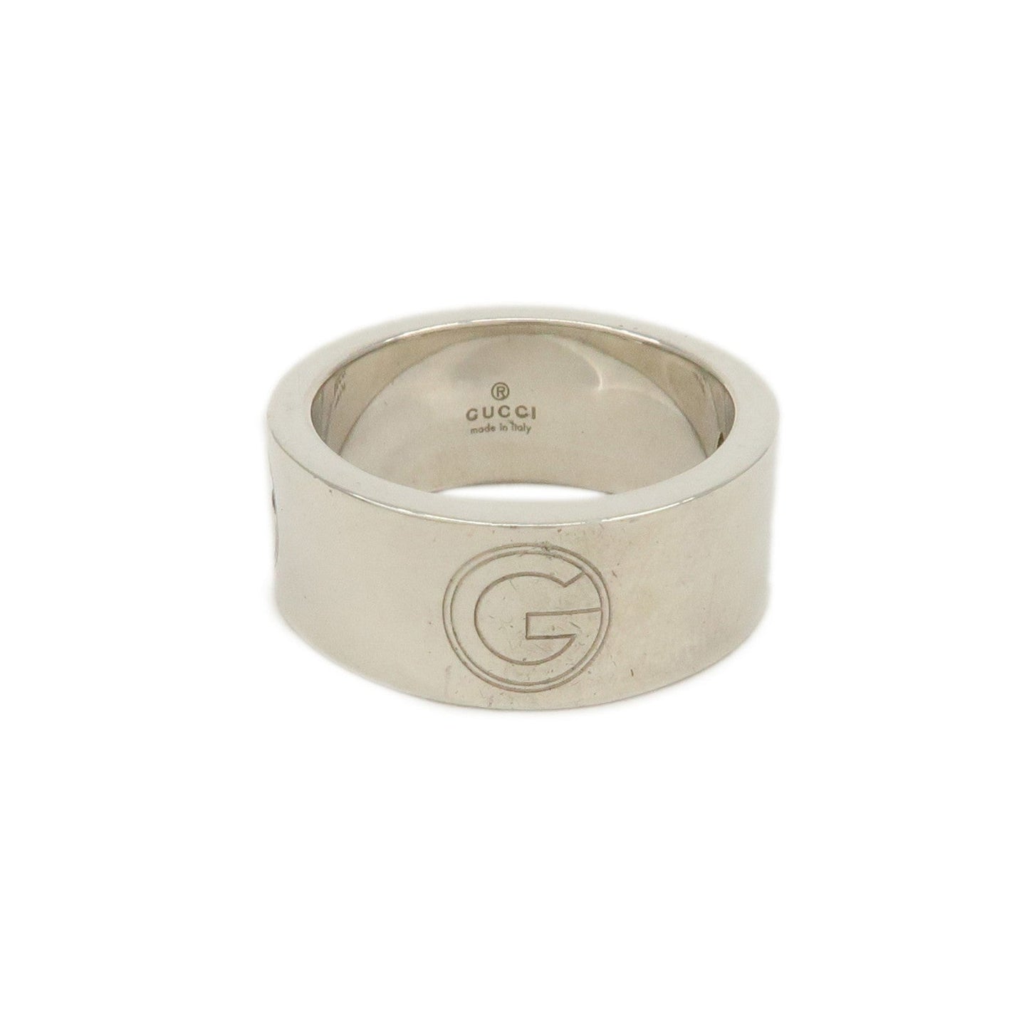 GUCCI Logo Metal Ring SV925 #12 Silver