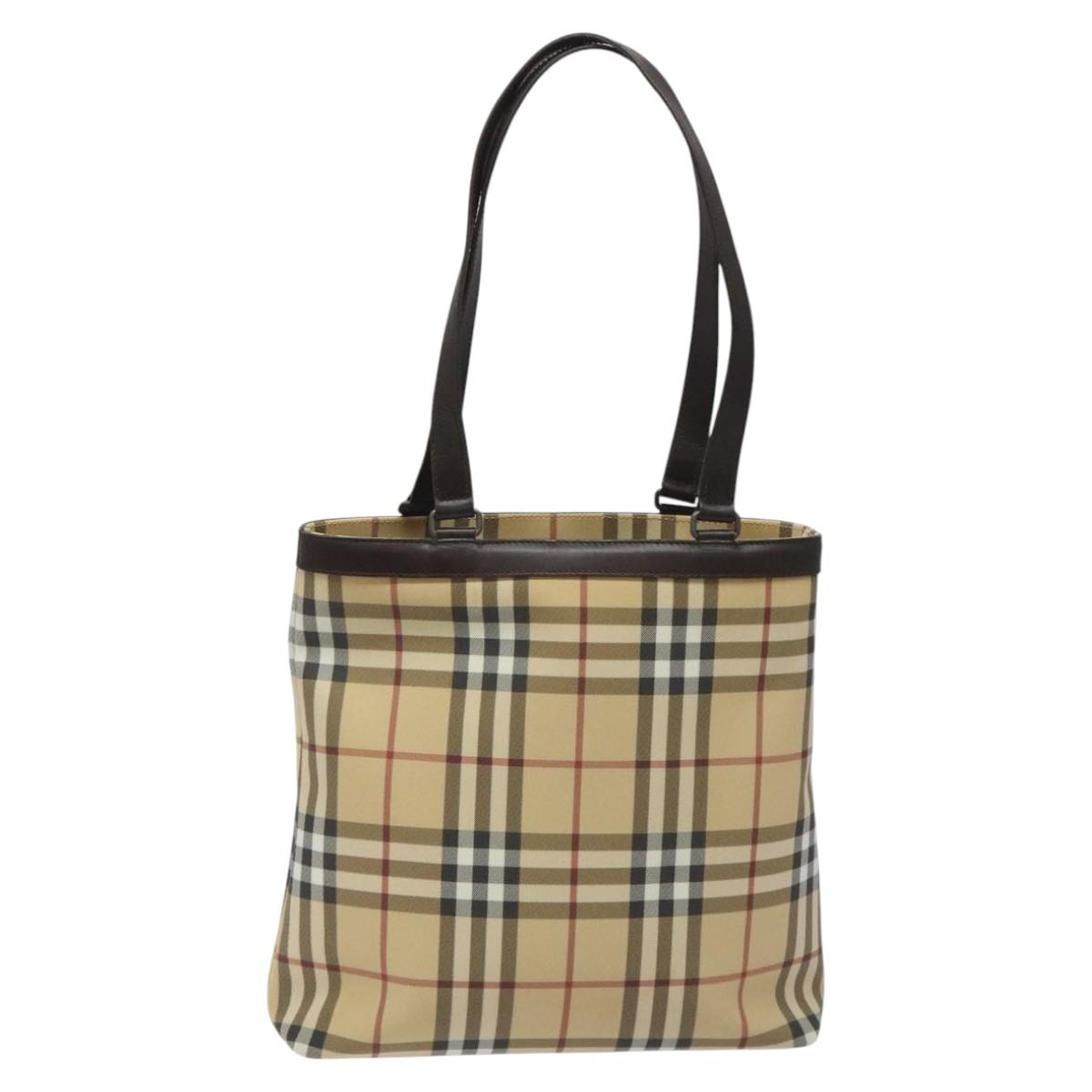 Burberry Nova Check Tote Bag Canvas Beige Tote Bag 134