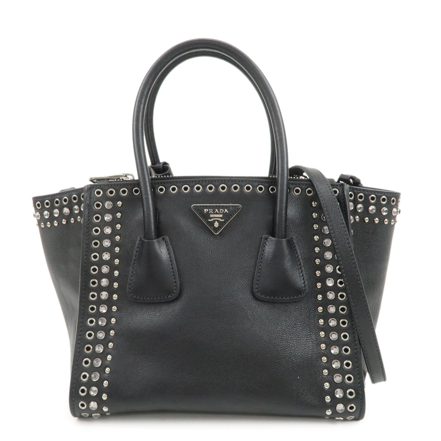 Shoulder Bag Triangle 2Way Bag Hand Bag Leather Logo