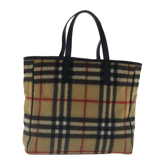 Burberry Nova Check Wool Tote Bag Beige
