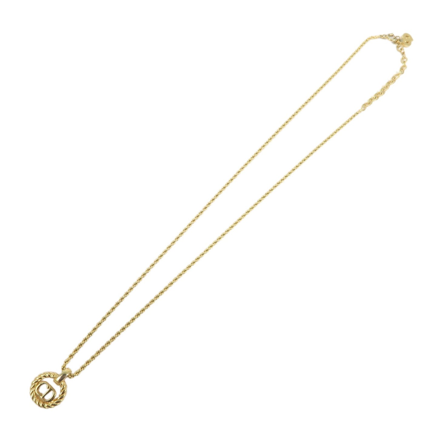 Dior Handbag Christian CD Necklace Choker Metal Gold Logo Jewelry