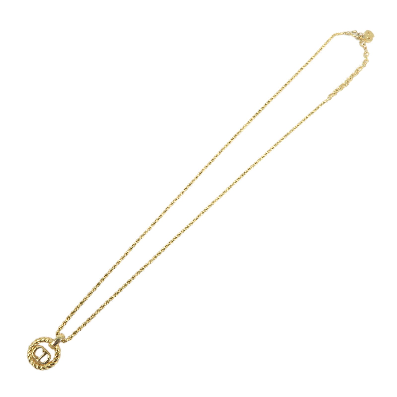 Dior Handbag Christian CD Necklace Choker Metal Gold Logo Jewelry