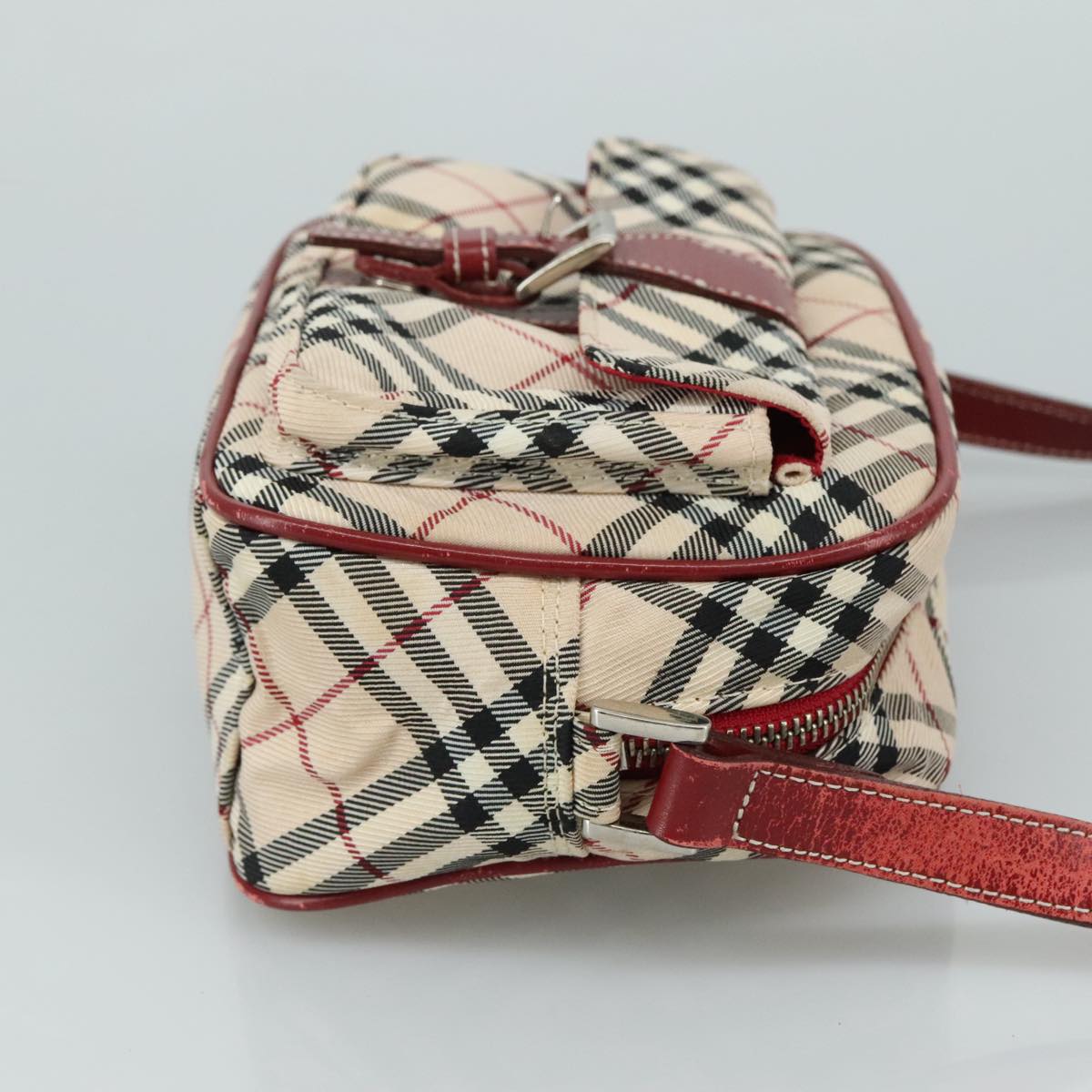 Burberry Label Shoulder Bag Canvas Beige Blue Shoulder Bag 2