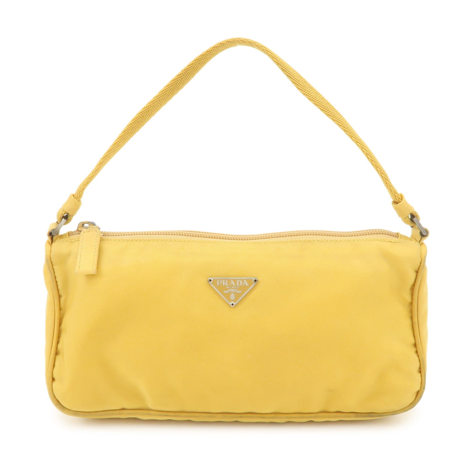 Shoulder Bag Triangle Pouch Hand Bag d Nylon Yellow Logo