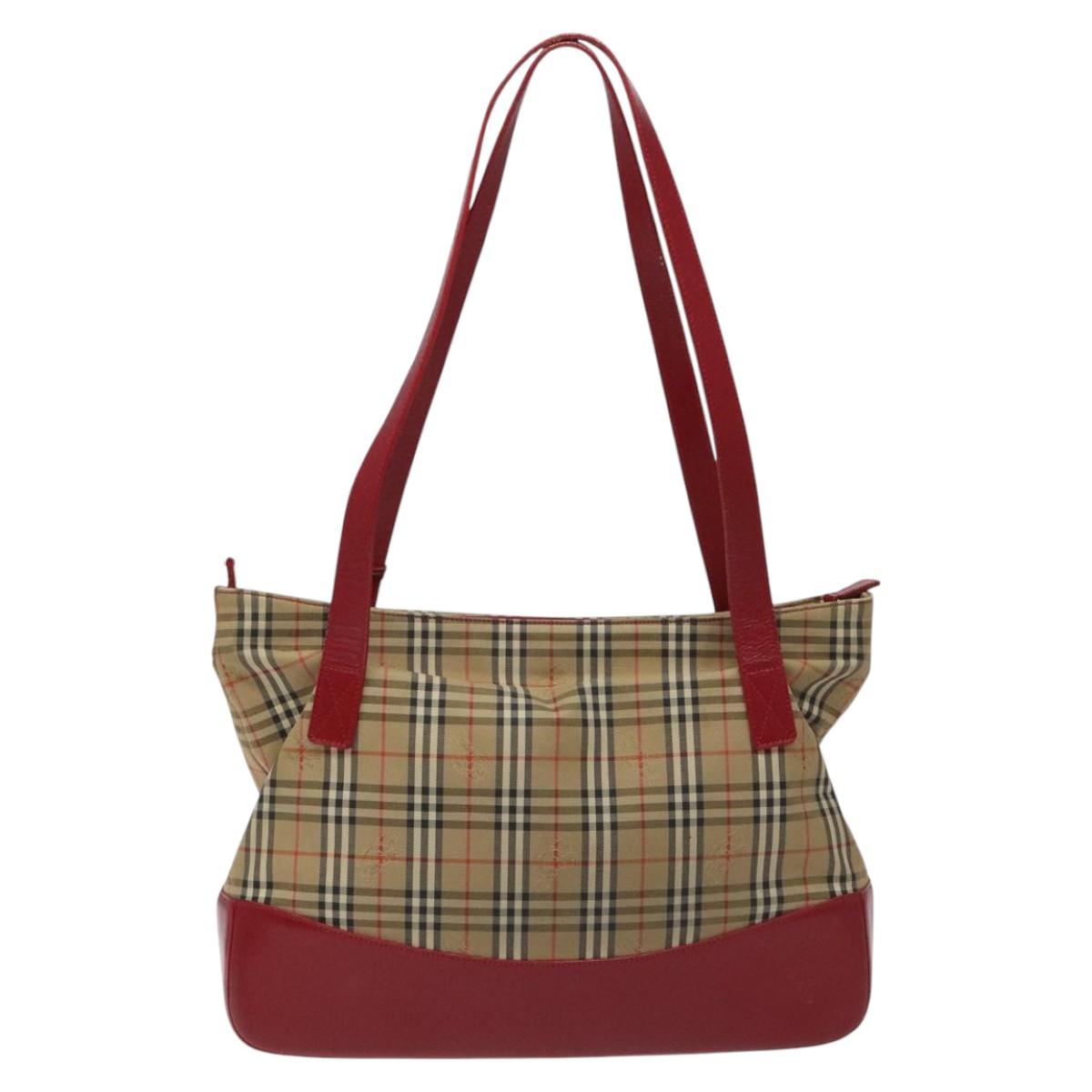 Burberry Nova Check Tote Bag Canvas Beige Tote Bag 133
