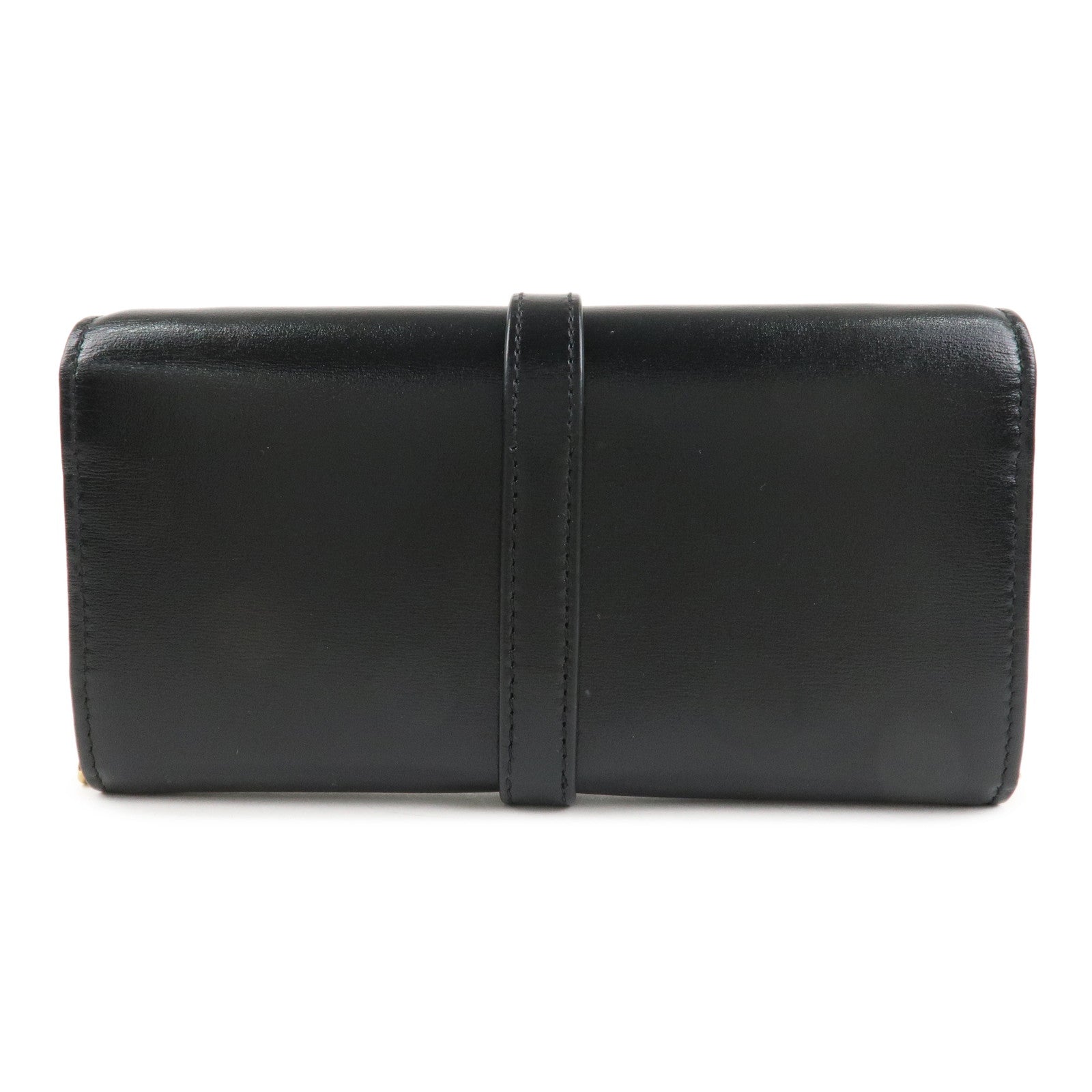 GUCCI Jackie 1961 Leather Chain Wallet WOC Black Gold 652681