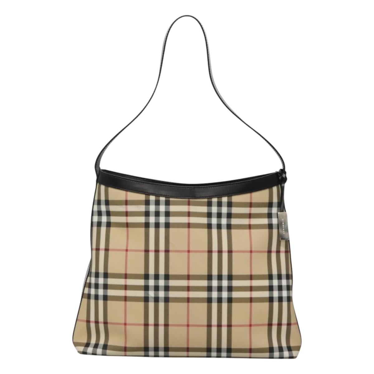 Burberry Nova Check Shoulder Bag Canvas Beige Shoulder Bag 165
