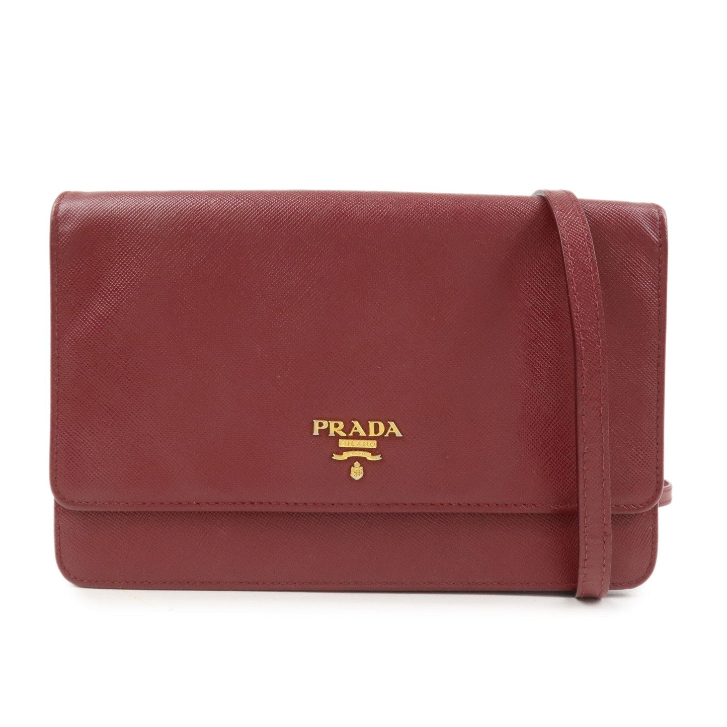 Shoulder Bag Shoulder Wallet Leather Saffiano Red