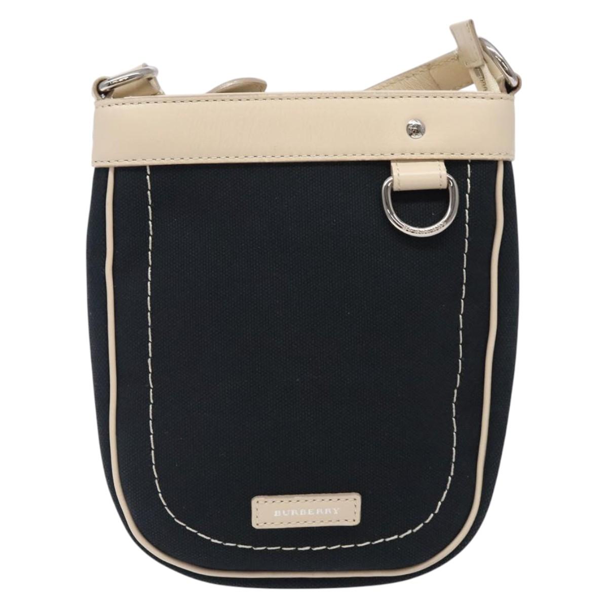 Burberry Nova Check Shoulder Bag Canvas Navy Canvas Shoulder Bag