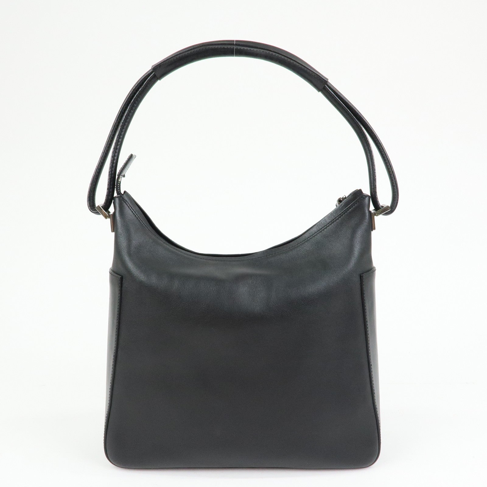 GUCCI Leather Shoulder Bag Hand Bag Black 001?3766