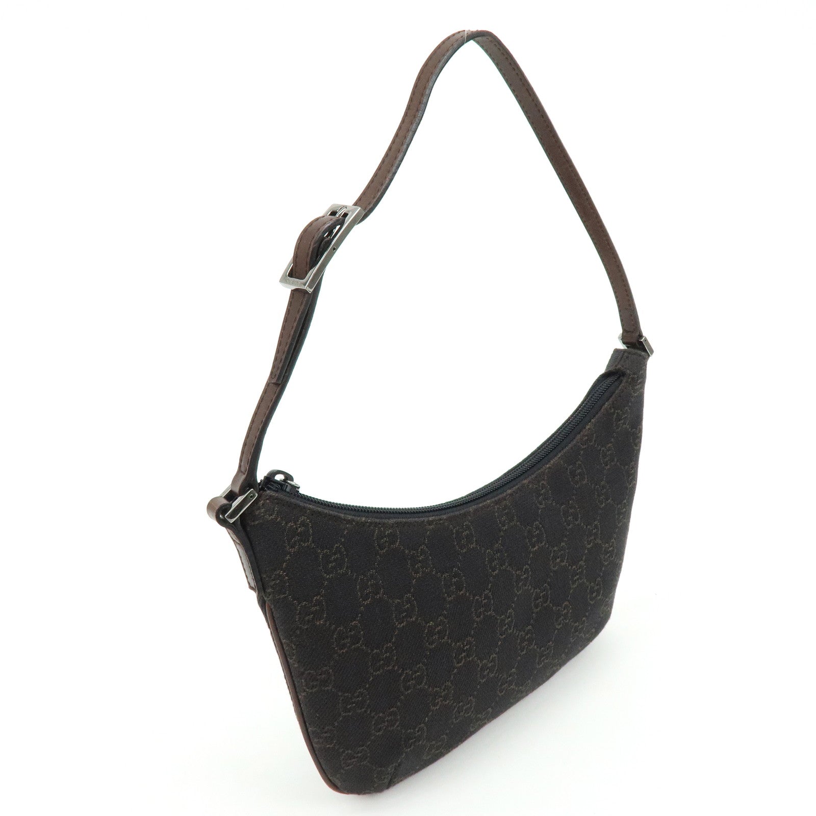 GUCCI GG Monogram Canvas Leather Hand Bag Shoulder Bag Brown 32160