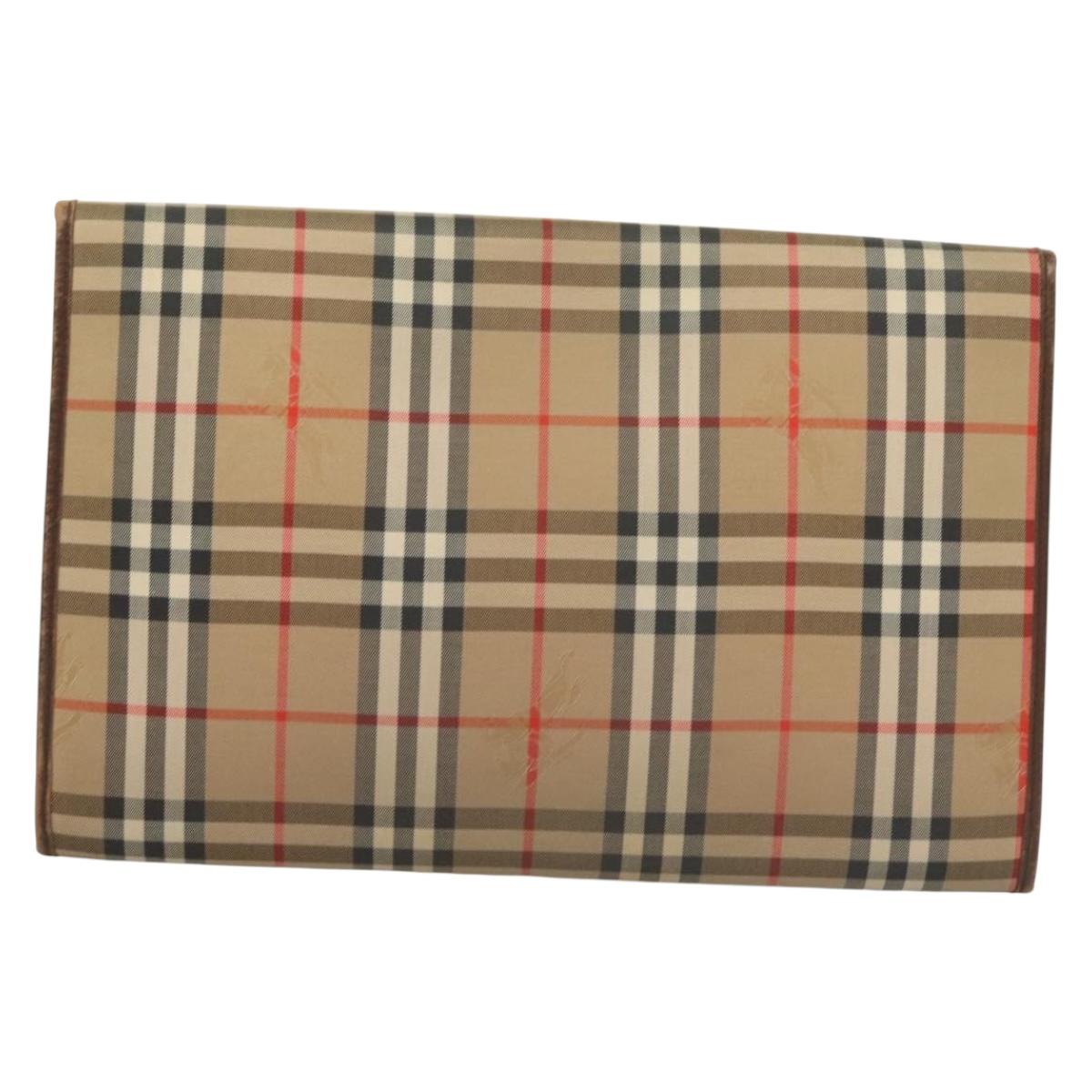 Burberry Nova Check Clutch Bag Canvas Beige Clutch Bag 14