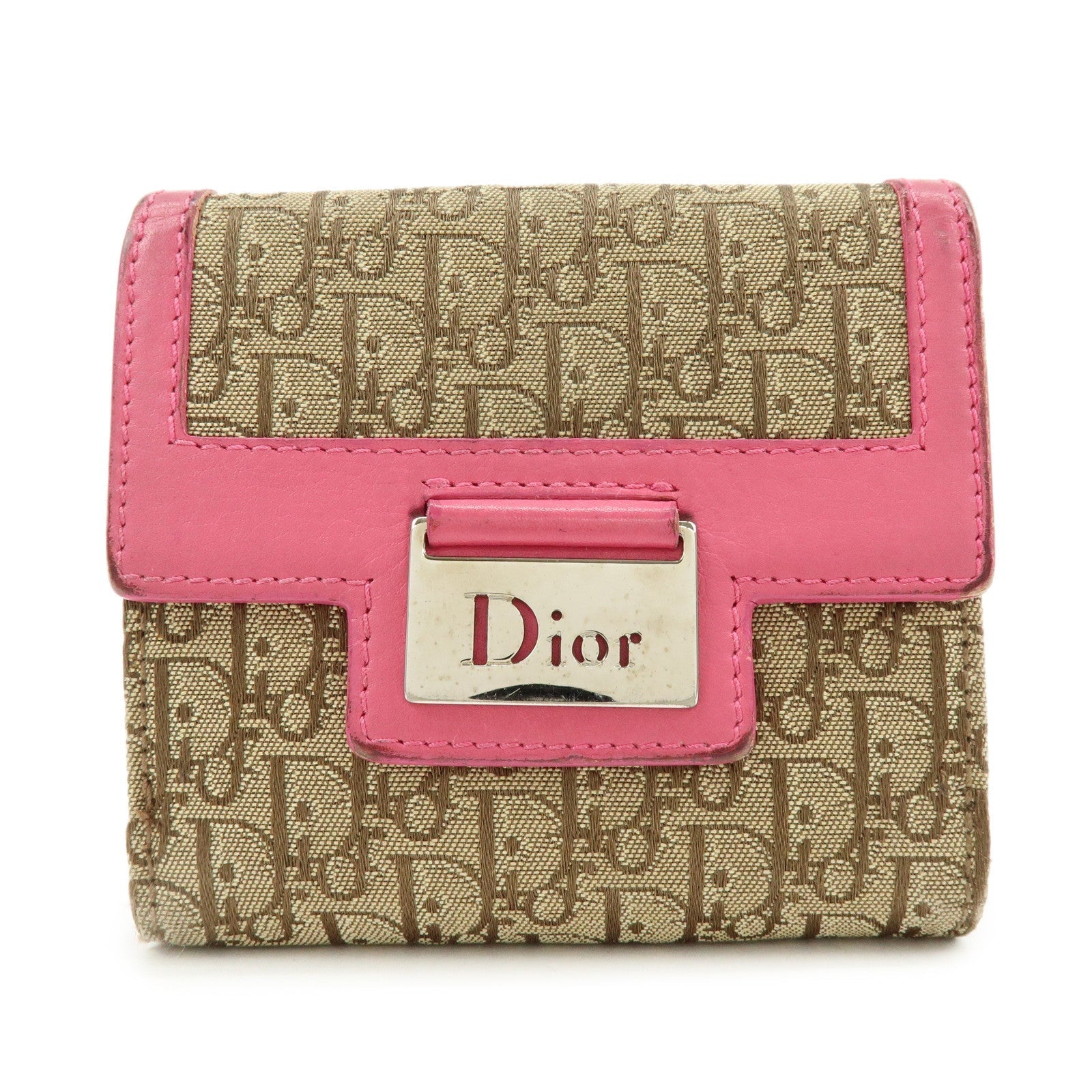 Dior Handbag Christian Street Chic Trotter Juard Wallet Leather Canvas