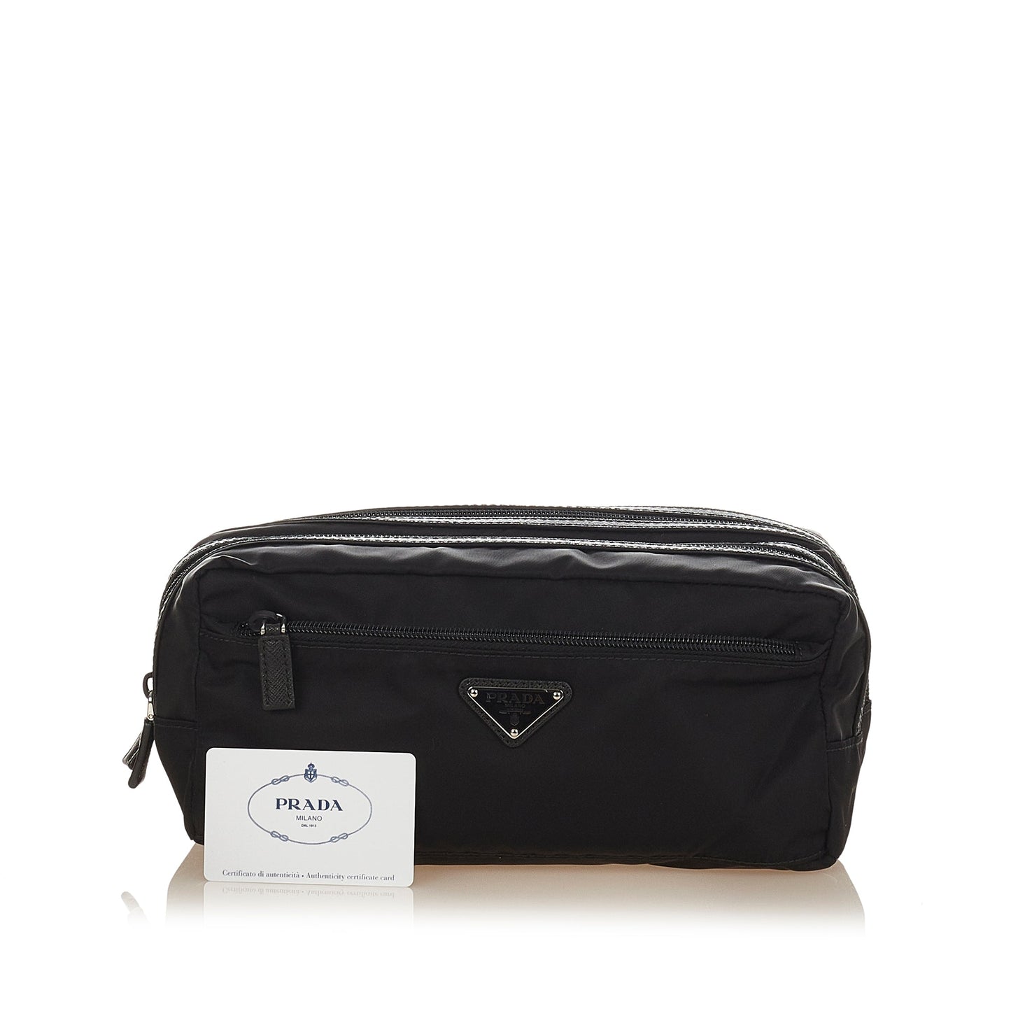Prada Tessuto Clutch Canvas Nylon Black Clutch Bag