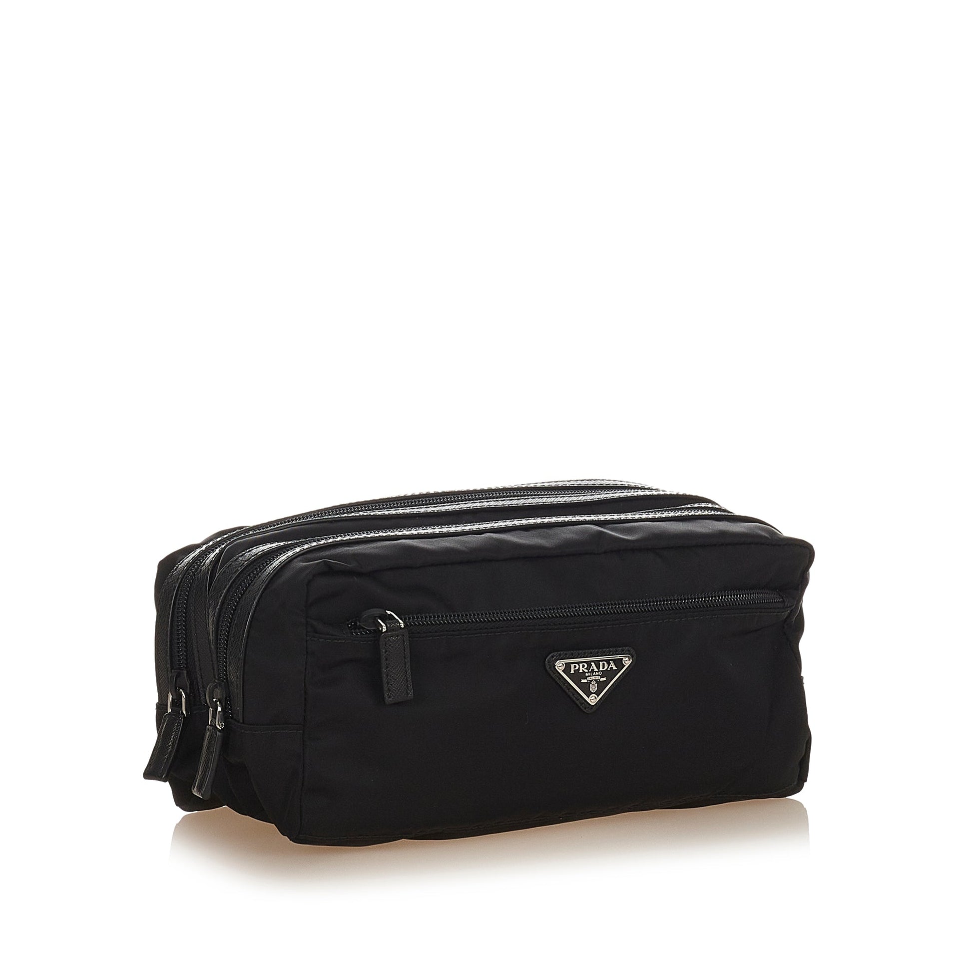 Prada Tessuto Clutch Canvas Nylon Black Clutch Bag