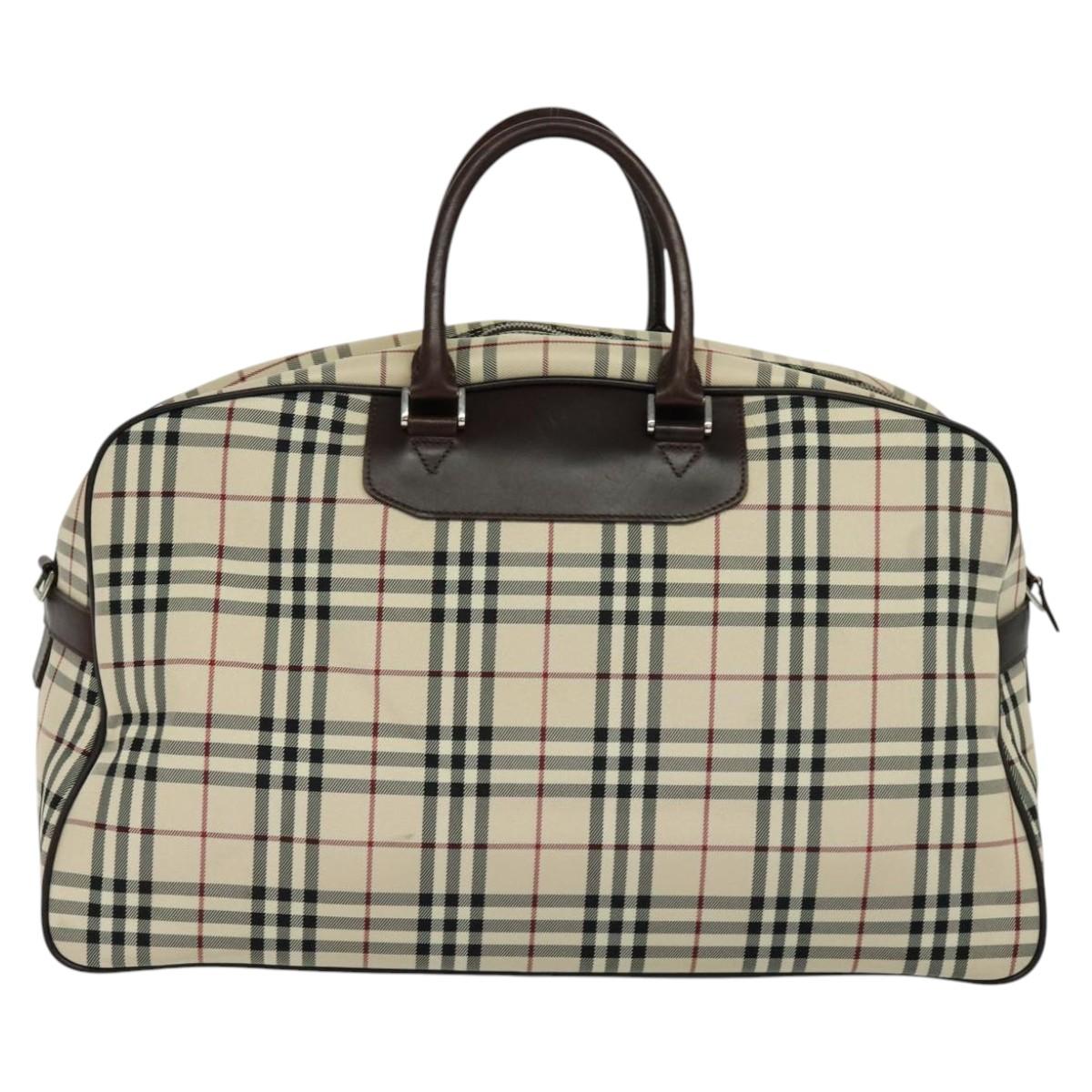 Burberry Nova Check Travel Bag Canvas Beige Travel Bag 12