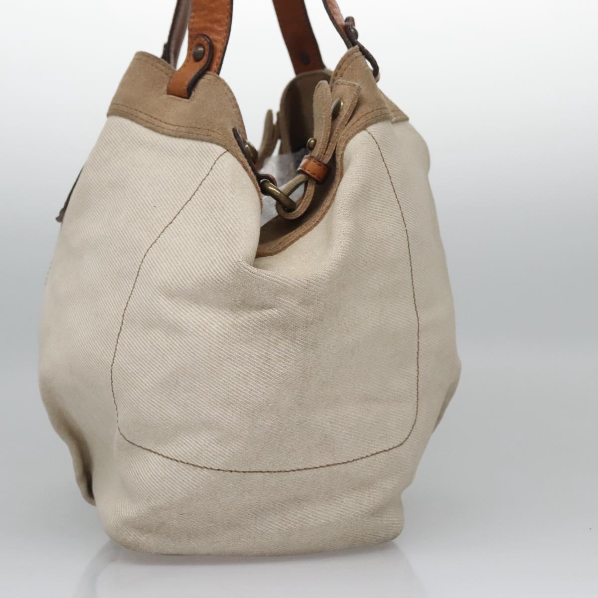 Burberry Label Tote Bag Canvas Beige Blue Tote Bag 6