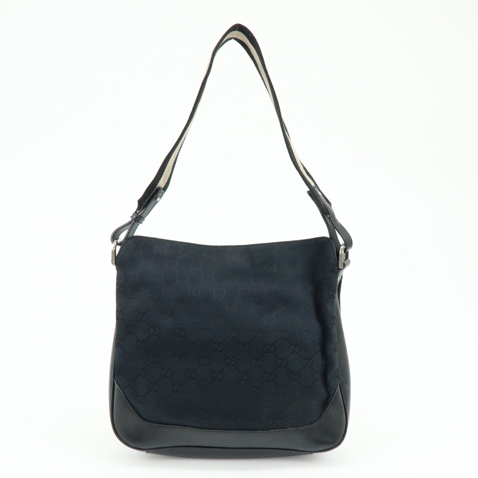 GUCCI GG Canvas Leather Shoulder Bag Black 001?4095?001553