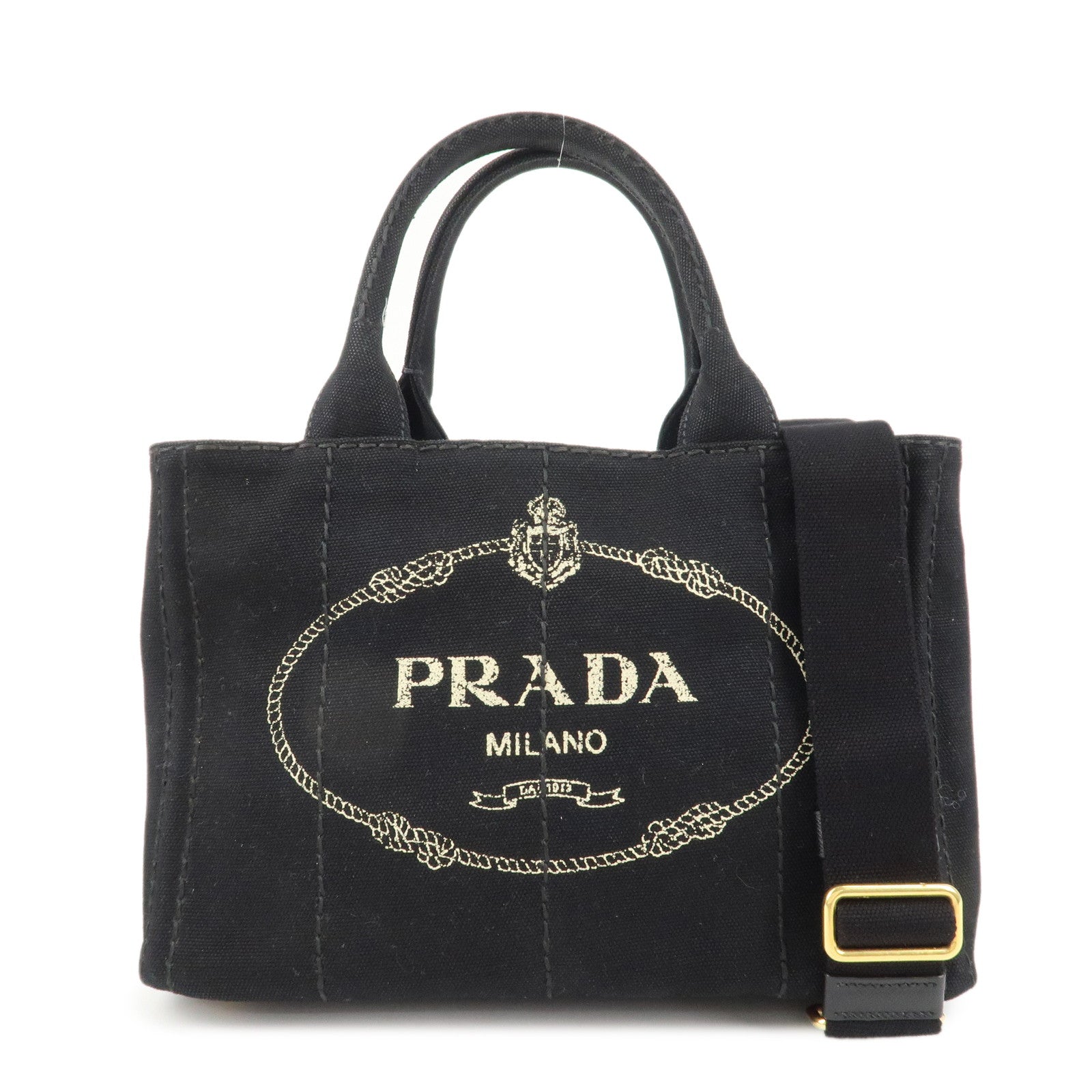 Shoulder Bag Canapa 2Way Bag Hand Bag d Canvas Black Mini