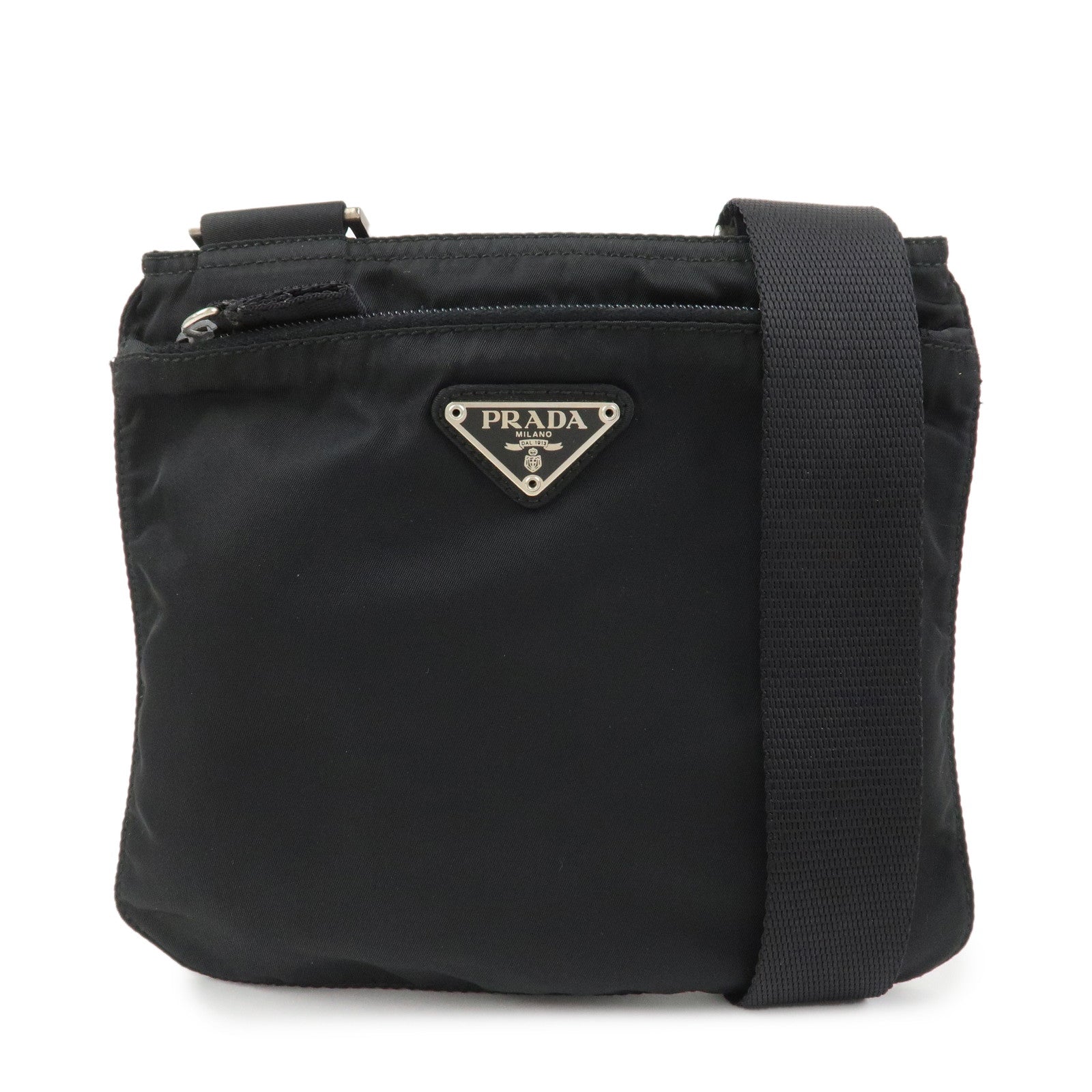 Crossbody Bag Triangle Shoulder Bag 7 Nylon Black Logo