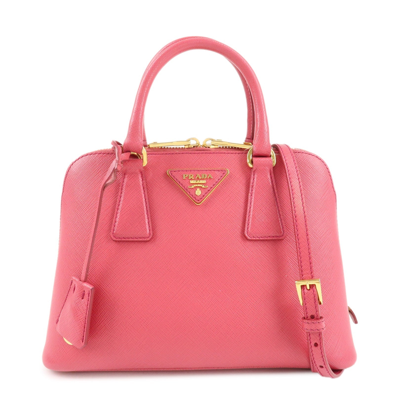 Promenade 2Way Bag Hand Bag d Leather Saffiano Pink Handbag