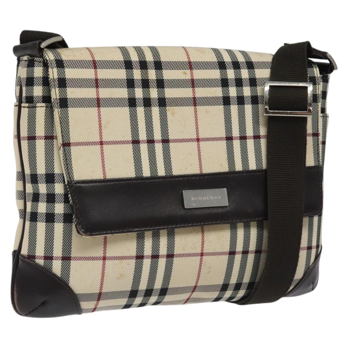 Burberry Nova Check Synthetic Shoulder Bag Beige