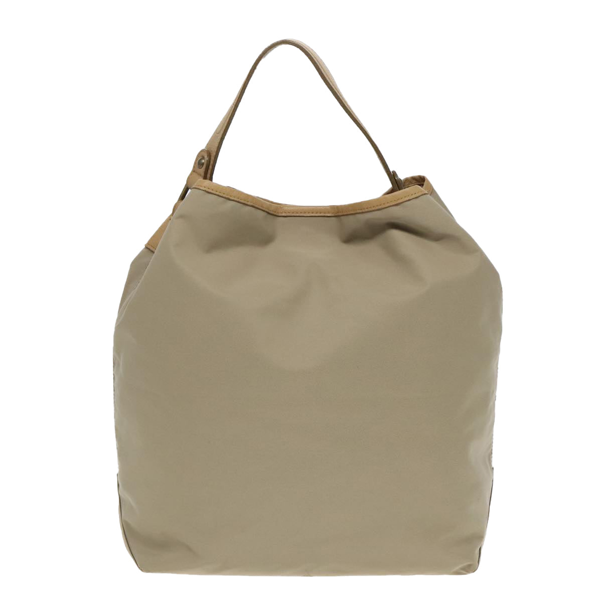Burberry Label Shoulder Bag Canvas Beige Blue