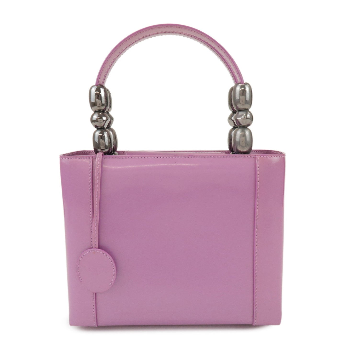 Dior Handbag Christian Maris Pearl Hand Bag 2 Leather Patent Purple