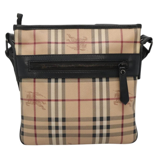 Burberry Nova Check Shoulder Bag Leather Beige