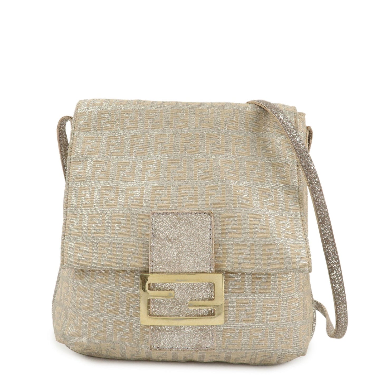 Shoulder Bag Zucchino d Leather Canvas Beige