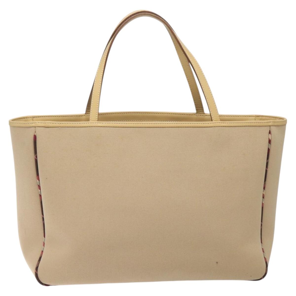 Burberry Label Tote Bag Canvas Beige Blue Tote Bag 5
