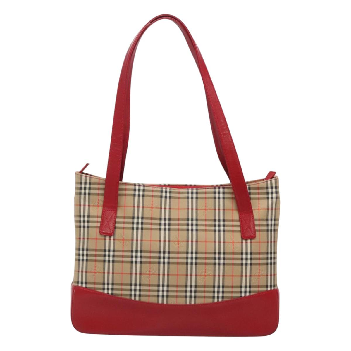 Burberry Nova Check Tote Bag Canvas Beige Tote Bag 32