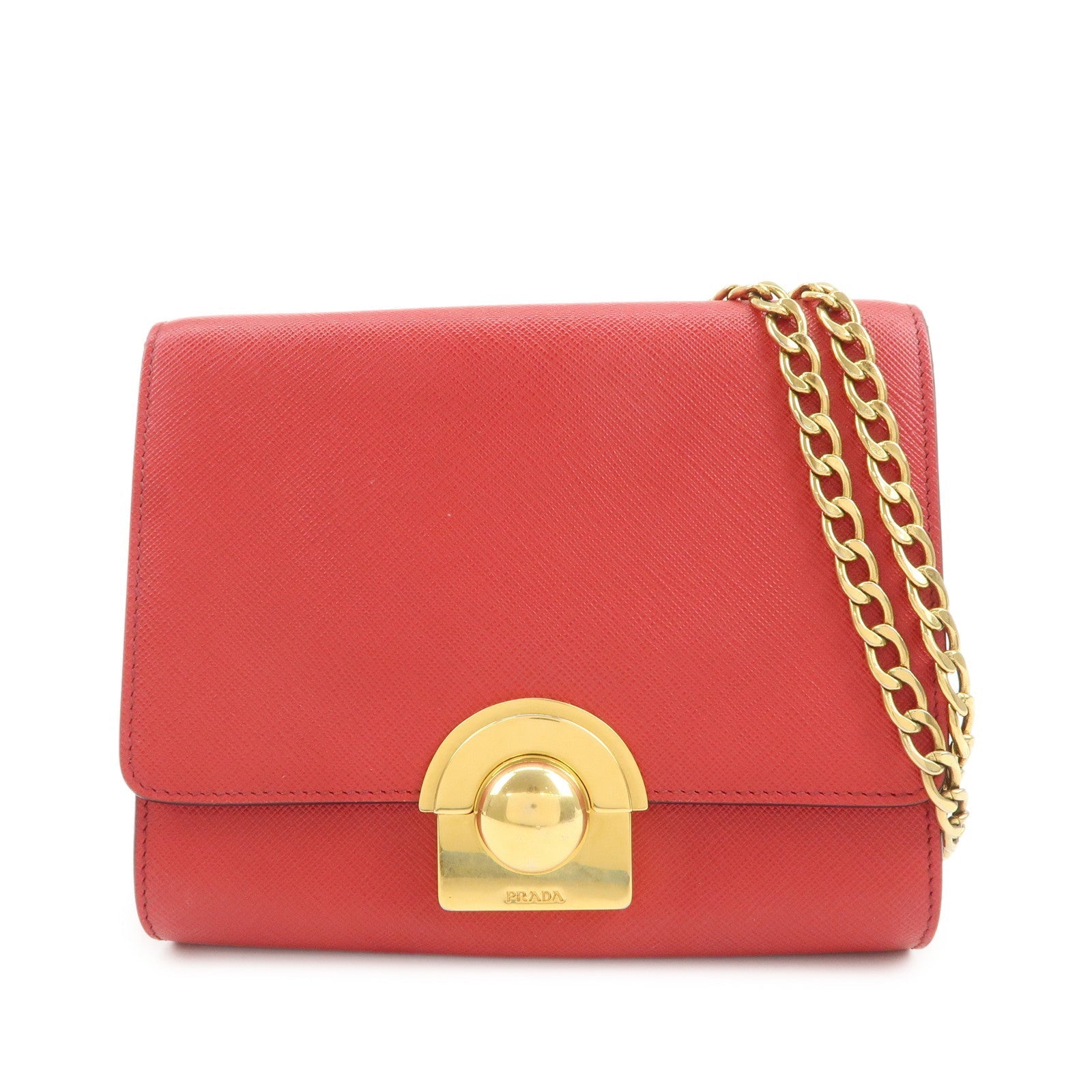 Shoulder Bag Leather Saffiano Red