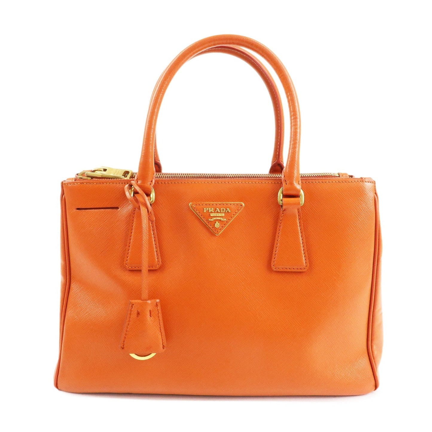 Triangle 2Way Hand Bag d Leather Orange Logo Handbag
