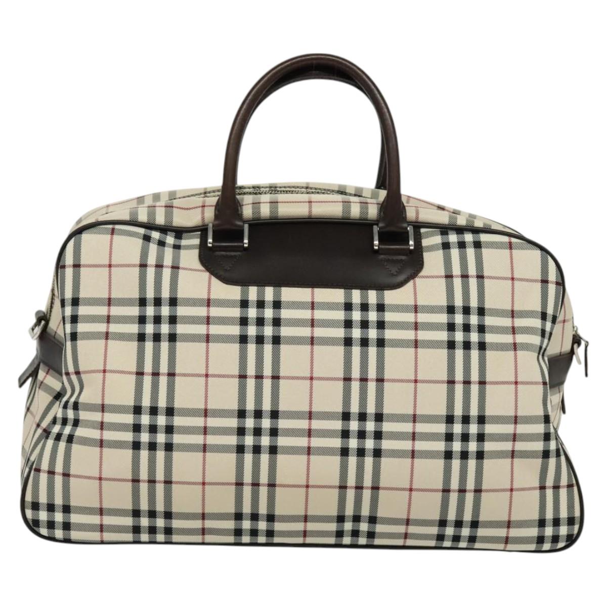Burberry Nova Check Travel Bag Nylon Beige