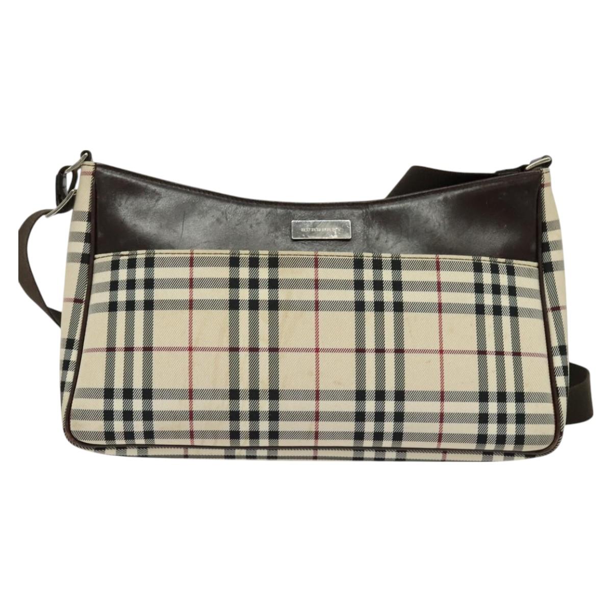 Burberry Nova Check Shoulder Bag Canvas Beige Shoulder Bag 95