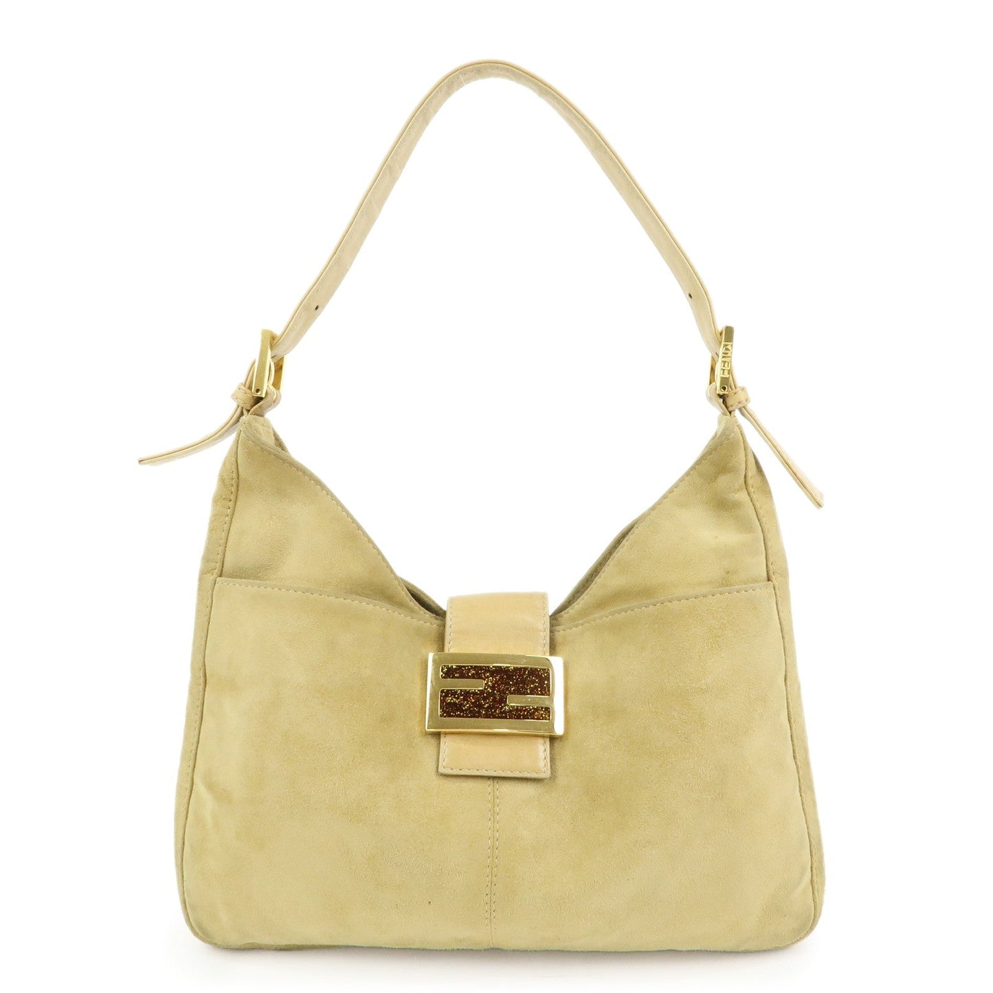 Shoulder Bag Hand Bag Leather Suede Beige