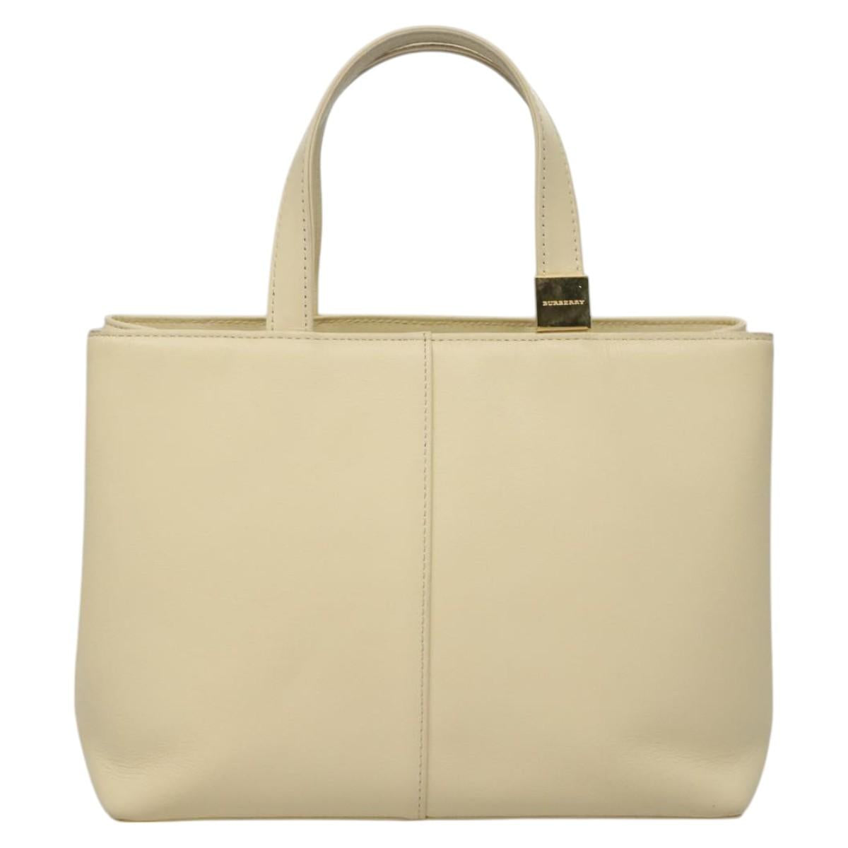 Burberry Nova Check Tote Bag Leather Beige