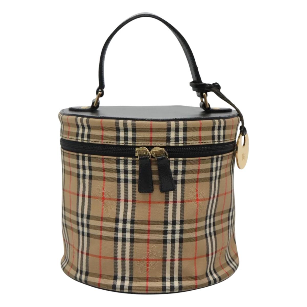 Burberry Haymarket Clutch Bag Canvas Beige