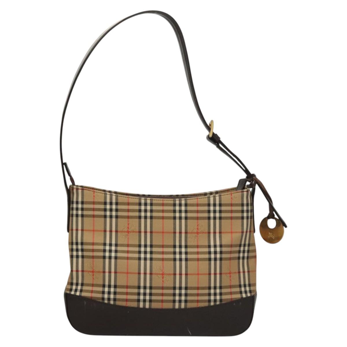 Burberry Nova Check Shoulder Bag Canvas Brown